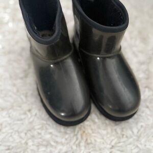 UGG Kids Glossy Black Rain Boots
